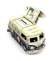 El Yapımı İsme Özel Nostaljik Metal Vosvos Minibüs Siyah E-3394SS