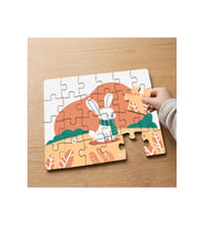 Sonbaharda Sevimli Minik Tavşan Tasarımlı 24 Parça Ahşap Çocuk Puzzle MPK0706