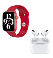Kırmızı HW22 Plus Akıllı Saat Airpods Pro Anc Özellikli Bluetooth Kulaklık