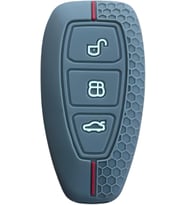 AutoHan Keys Ford Anahtar Kılıfı, Focus Fiesta Kuga Mondeo Smax Cmax Ecosport Modelleri için, Gri Petek Desenli Silikon Koruyucu Kılıf