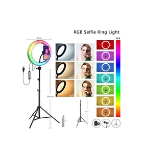 13 inç RGB çok renkli LED makyaj ve selfie ışığı, tripot ve Tiktok ışığı