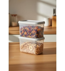 Hide Plus 2'Li Saklama Kabı 1900 Ml Beyaz
