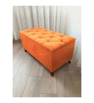 Lüks Sandıklı Kapitoneli Ayakucu Puf Bench 90 cm Ceviz Ayak (Çok Renkli)