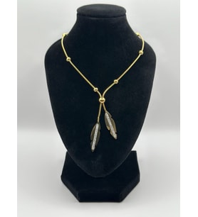 Arnes Jewelry Çelik Zirkon Taşlı Yaprak Kolye