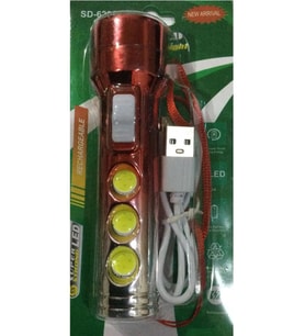 Ultra Güçlü Usb Şarjlı Kırmızı El Feneri Kamp Feneri Avcılık Feneri