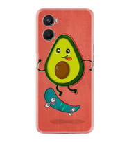 Oppo A96 Kılıf Silikon Desen Özel Seri Avokado Skate 1741