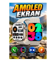 Amoled Ekranlı Akıllı Kol Saat Android ve iOS Uyumlu Arama Konuşma Özellikli