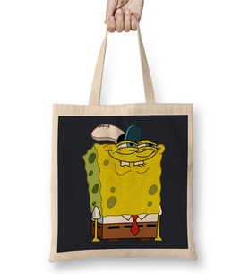 Spongebob Süngerbob 02 Bez Çanta Uzun Saplı