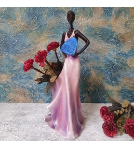 Yelpazeli Kadın Polyester Pembe Şaraplık (Pembe-Lila)