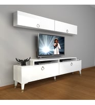 Decoraktiv Ekoflex 5 Mdf Gold Tv Ünitesi Tv Sehpası - Parlak Beyaz