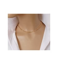 Nova Minimal Kristal Tekli Renk Seçenekli Choker Kolye Uniseks Tasarım (Altın)