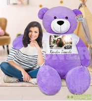 Pandamke 180 cm Kendin Tasarla Tişörtlü Tatlım Peluş Ayıcık (%100 Yerli) (Lila)