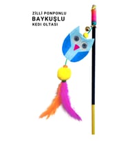 Baykuşlu Ponponlu Zilli Kedi Oltası