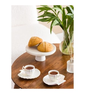 LCW HOME İstiridye 2 Kişilik Porselen Kahve Fincan Takımı 90 Ml (Beyaz)