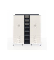 Kronos Dolap 10 Raflı 8 Çekmeceli 2 Askılı 220x59x243 Antrasit-Aytaşı/Aytaşı