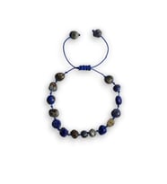 Doğal Lapis Lazuli Bileklik Makrome Ayarlı 417-5