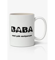 BABA Seni Çok Seviyorum Babalar Günü Baskılı Kupa Bardak Baskılı Kahve Kupa Bardak