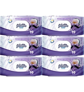 Familia Islak Havlu Mendil Lavantanın Ferahlığı 90 Yaprak Plastik Kapaklı 6 Lı Set 540 Yaprak