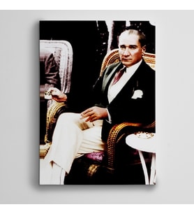 Atatürk Türk Kahvesi İçerken Kanvas Tablo