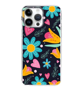 PrintiFy Apple  iPhone 14 Pro ile Uyumlu 1mm Slim Fit Retro Renkler 1 Baskılı Şeffaf  Kılıf