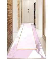 Dijital Baskılı Kaymaz Taban Yıkanabilir Modern Yolluk Ve Koridor Halısı NDU-HS-268 (Pembe)
