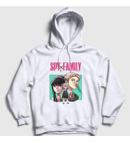 Presmono Unisex Beyaz Poster V3 Anime Spy X Family Kapüşonlu Sweatshirt 318781tt