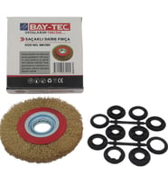 Daire Saçaklı Tel Fırça 150 Mm Taş Motorlarına Profesyonel