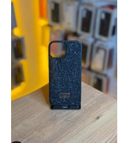 İPhone 15 Uyumlu Taş Desenli Silikon Yumuşak Kılıf (Siyah)