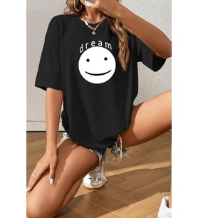 Unisex Dream Baskılı T-shirt (Siyah)