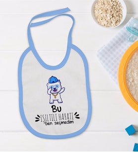 BK Kids Mavi Bebek Mama Önlüğü - Model 86