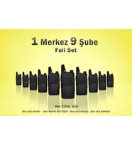 Çaycı Telsizi 1 Merkez 9 Şube Full Set (Siyah)