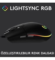 Logitech G102 Prodigy Kablolu Gaming Mouse, Siyah, 8,000-TEŞHİR
