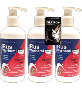 Playboy 3 Adet 250 Ml Ceviz Sütlü & Cevizli Rus Merhemi Tüy Dökücü + 1 Armağan Jel