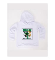 Hulk baskılı kapüşonlu pamuklu kumaş çocuk sweatshirt (Beyaz)