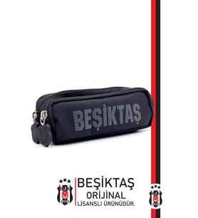 Beşiktaş Orijinal Kalemlik Çift Gözlü Kalem Kutusu (Siyah)