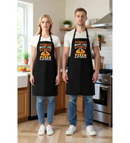 Unisex Mutfak Aşçı Önlüğü Pizza Baskılı Komik Tasarım Mizah Desen Rahat Kesim Günlük Modern Şık