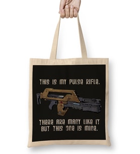 This Is My Pulse Rifle This One Is Mine Aliens Bez Çanta Uzun Saplı
