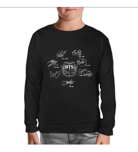 BTS - Signs Siyah Çocuk Sweatshirt