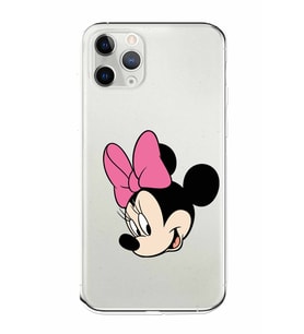 Apple iPhone 11 Pro Uyumlu Kamera Korumalı Tıpalı Kapak Minnie Mouse TasarımlıŞeffaf Kılıf