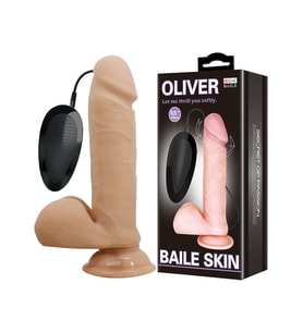 Baile Oliver 9.5” Damar Dokulu Realistik Vibratör Dildo Kumandalı