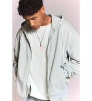 Erkek 3 İplik Şardonlu Regular Fermuarlı Kapüşonlu Sweatshirt – Kalın Kışlık Hoodie