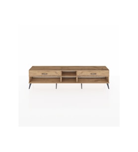 Arges TV Ünitesi Tek Raflı 2 Çekmeceli  220x30x51 Çam-Çam