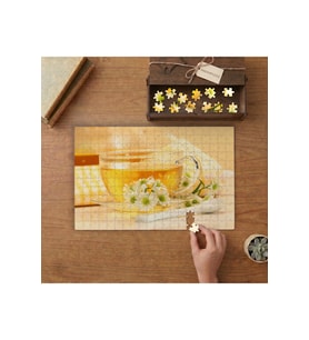 Bitki Çayı - Bitki Çayı Tasarımı 240 parça Ahşap Puzzle Ahşap Kutuda MP01686