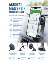 Katlanabilir 360° Döner Manyetik Araç Telefon Tutucu