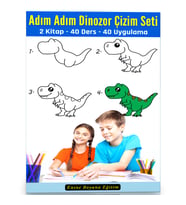 Adım Adım Dinozor Çizim Seti (2 Kitap)