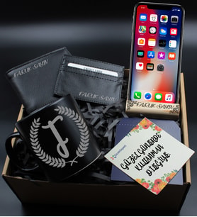 Kişiye Özel Ahşap Telefon Tutacağı & Kişiye Özel Kupa Bardak &Kişiye Özel Cüzdan & Kişiye Özel Kartvizitlik Hediye Seti