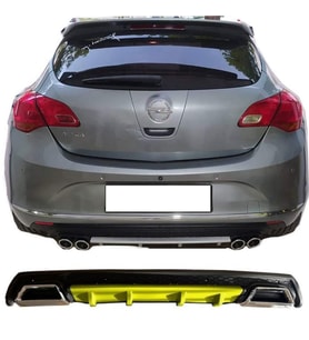Opel Astra J HB Sarı Difüzör Çiftli Kare Egzoz Görünümlü D Tip Difizör