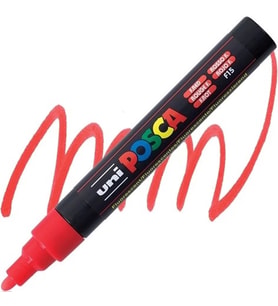 UNİ POSCA SU BAZLI POSTER MARKER 1.8-2.5 F.KIRMIZI NEON PC-5M