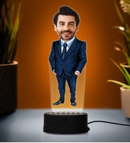 Doğum Günü Hediyesi,Sevgiliye Hediye, Kişiye Özel Fotoğraflı Müdür Karikatür 3D Led Lamba (Beyaz)