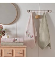 Taç Floret Bambu Hamam Seti Somon Camel